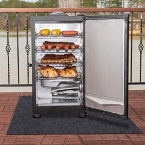 Electric Smoker Mat，Premium Oven Protective Mat—Protects wooden floors and outdoor terraces,Absorbent Material-Contains Smoker Splatter，Anti-Slip and Waterproof Backing，Washable (36" x 36")