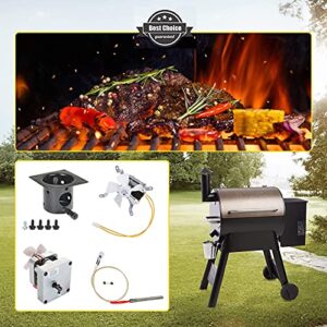 Auger Motor ,Grill Induction Fan Kit ,Fire Burn Pot and Hot Rod Ignitor,Replacement Parts with Screws and Fuse for Traeger and for Pit Boss Wood Pellet Grill,Drive Motor and Combustion Fan Ignitor Kit