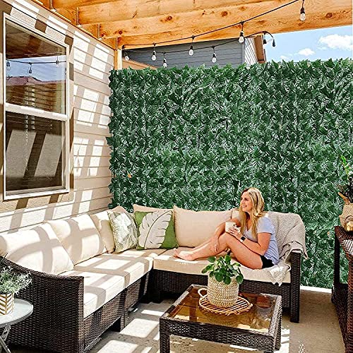 Expandable Faux Privacy Fence Artificial Ivy Fence Artificial Hedges Panels Roll | Trellis with Artificial Leaves Garden Privacy Screens Decorative Fences for Garden Balcony Outdoor (Size : 1×2m)