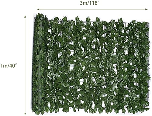 HACSYP Expandable Faux Privacy Fence 1 × 3m Artificial Ivy Leaf Green Fence Board Screening | Green Plastic Fence Sweet Potato Leaf Outdoor Patio Garden Decoration