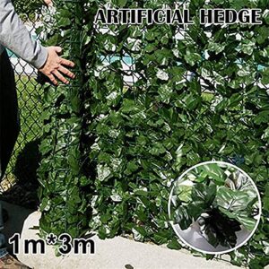 HACSYP Expandable Faux Privacy Fence 1 × 3m Artificial Ivy Leaf Green Fence Board Screening | Green Plastic Fence Sweet Potato Leaf Outdoor Patio Garden Decoration