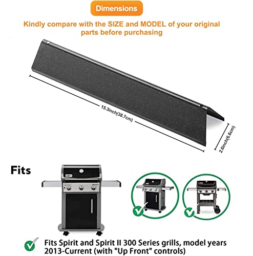 7636 Flavorizer Bars for Weber Spirit 300 II 300 & GS4 Spirit II 300 Series, Spirit E310 E320 E330 S310 S320 S330 Grill with Front Control Knob，15.3 Inch Porcelain Enameled Heat Tent Replacement Parts