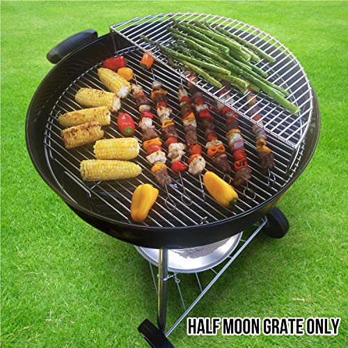 GRILLVANA The Original 'Upper Deck' Stainless Steel Grilling Warming Smoking Rack Charcoal Grill Grate- For Use with 22 Inch Kettle Grills- Charcoal Grilling Accessories and Grill Tools Grill Rack