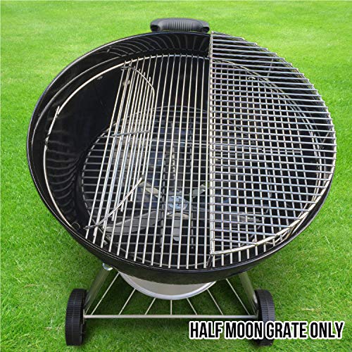 GRILLVANA The Original 'Upper Deck' Stainless Steel Grilling Warming Smoking Rack Charcoal Grill Grate- For Use with 22 Inch Kettle Grills- Charcoal Grilling Accessories and Grill Tools Grill Rack