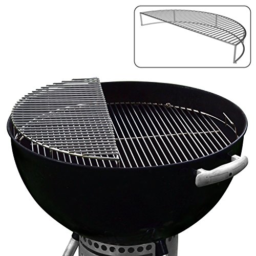 GRILLVANA The Original 'Upper Deck' Stainless Steel Grilling Warming Smoking Rack Charcoal Grill Grate- For Use with 22 Inch Kettle Grills- Charcoal Grilling Accessories and Grill Tools Grill Rack