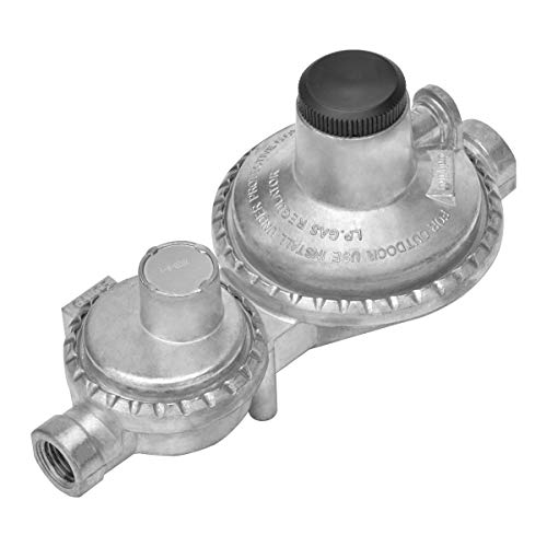 only fire Vertical Two Stage Propane Regulator for Propane Tank, 1/4" Female NPT Inlet and 3/8" Female NPT Outlet