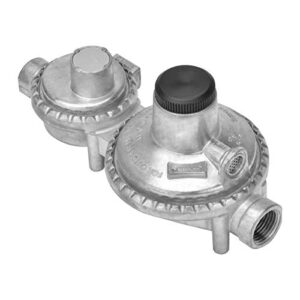 only fire Vertical Two Stage Propane Regulator for Propane Tank, 1/4" Female NPT Inlet and 3/8" Female NPT Outlet