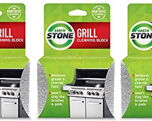 GrillStone Cleaning Block, Powerful Non-Toxic Scouring Block for Grills, 3-Pack