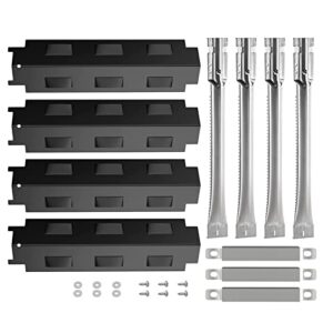 replace parts 4-pack porcelain steel heat plate replacement for select gas grill models charbroil,ken-more,grill king and others,burner tube, heat plate shield, crossover tube repair kit for charbroil