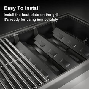 Replace parts 4-pack Porcelain Steel Heat Plate Replacement for Select Gas Grill Models Charbroil,Ken-more,Grill King and Others,Burner Tube, Heat Plate Shield, Crossover Tube Repair Kit for Charbroil