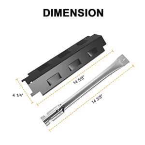 Replace parts 4-pack Porcelain Steel Heat Plate Replacement for Select Gas Grill Models Charbroil,Ken-more,Grill King and Others,Burner Tube, Heat Plate Shield, Crossover Tube Repair Kit for Charbroil