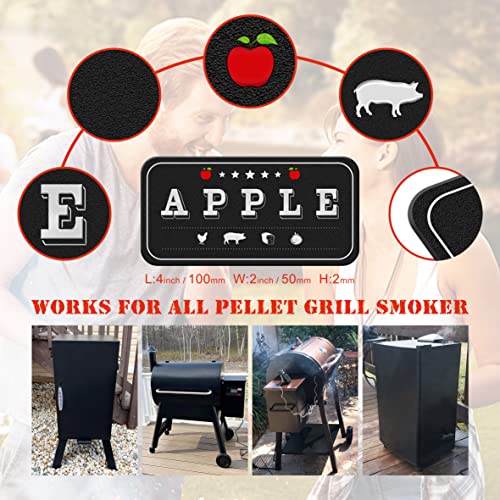 Wood Pellets for Smoker Magnet Labels-Accessories for Electric or Pellet Smoker Grill,Metal Material, Frosted Design, Perfect Match with Mmasterbuilt Electric Smoker,Gift for Men and Women,9 Pack