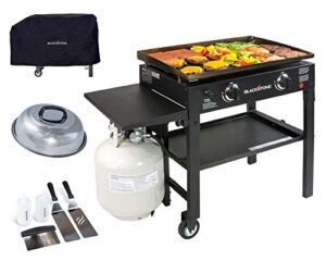 blackstone 28 inch outdoor flat top gas grill griddle station – 2-burner – propane fueled – restaurant grade – professional quality with cover, accessory kit and dome