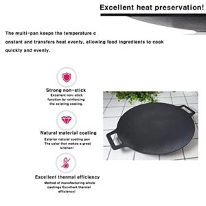 SCSP - Korean BBQ Grill Non-stick Grill Circular size 13 inches[Bag included] Made In Korea/Natural Material 6 Layer Coating/Can be used for both home and outdoor stoves.