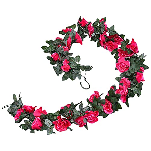 Vines Decor, Vines with Flowers, Artificial Plants Greenery Vine for Bedroom Vine Trellis Classroom Balcony Decor (G)