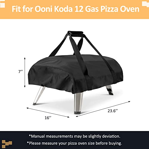 tonhui Pizza Oven Cover for Ooni Koda 12 Gas Pizza Oven, Outdoor Portable Oven Cover Heavy Duty Waterproof Oxford Fabric Weather Resistant, Pizza Oven Accessories