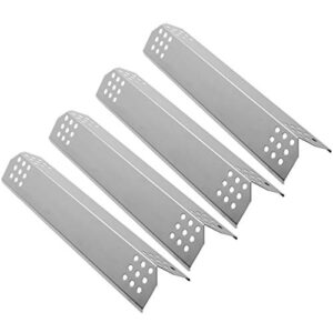 yiham ks738 heat plate for master forge 1010037 grill replacement parts heat shield tent burner cover flame tamer, 14 7/8 inch x 3 1/4 inch, stainless steel, set of 4