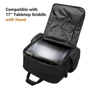 SAMDEW 17 Inch Tabletop Griddle Carry Bag, Outdoor Griddle Cover Compatible with 17 Inch Tabletop Griddle with Hood, Portable Griddle Storage Case for Tabletop Griddle 17-Inch with Hood, Bag Only