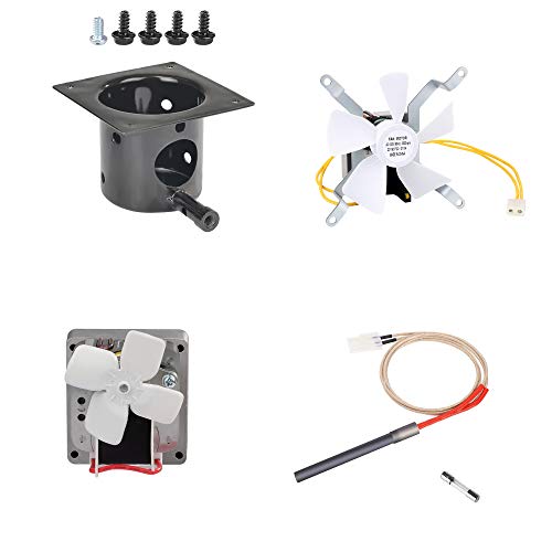 cicee Auger Motor,Grill Induction Fan Kit, Fire Burn Pot and Hot Rod Ignitor,Replacement Parts with Screws and Fuse for Pit Boss and Traeger Wood Pellet Grill, Ignitor Kit Fits