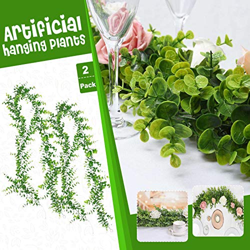 Vines with Flowers, Vines Decor, Ivy Garland, Artificial Plants Greenery Vine for Bedroom Vine Trellis Classroom Balcony Decor (B 2 Pack)