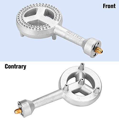 WADEO High Pressure Cast-Iron Round Propane Burner Head with 4FT 20 PSI Adjustable High Pressure Propane Regulator with Hose and Brass Fitting