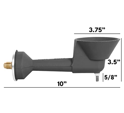 Concord Cast Iron High Pressure Retro Burner Head with Brass Orifice and Bottom Mounting Screw (Burner Head with Regulator Hose)