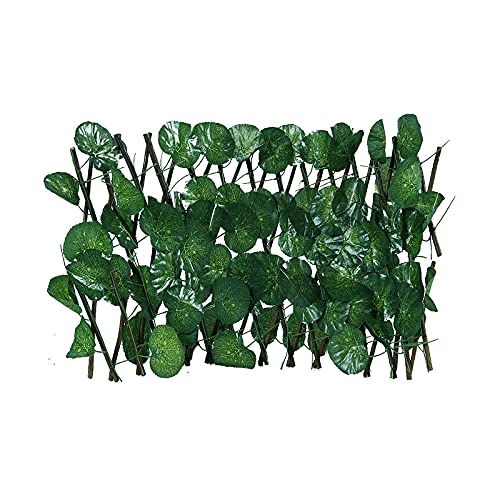 Vieoinas Expandable Faux Privacy Fence Screen, Artificial Garden Plant Fence UV Protected, Artificial Leaf Faux Ivy Expandable for Outdoor Indoor Use Garden Fence Backyard Home Decor (B)