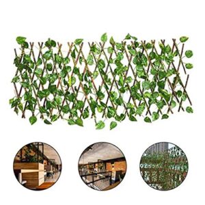 Vieoinas Expandable Faux Privacy Fence Screen, Artificial Garden Plant Fence UV Protected, Artificial Leaf Faux Ivy Expandable for Outdoor Indoor Use Garden Fence Backyard Home Decor (B)