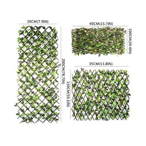 Vieoinas Expandable Faux Privacy Fence Screen, Artificial Garden Plant Fence UV Protected, Artificial Leaf Faux Ivy Expandable for Outdoor Indoor Use Garden Fence Backyard Home Decor (B)