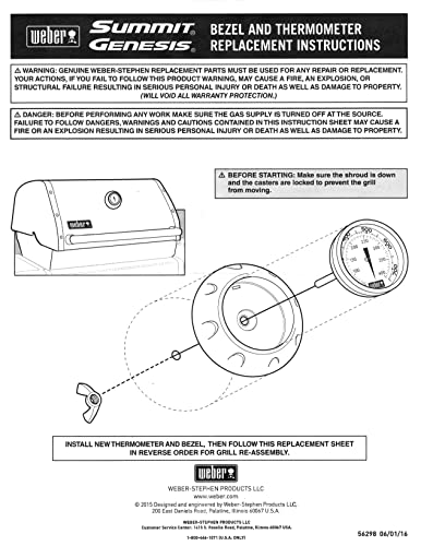 Weber 67717 Genesis/Summit Gas Grill Thermometer Bezel