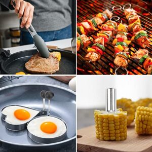 Griddle Accessories Kit, 39 Pcs Flat Top Grill Accessories for Blackstone and Camp Chef, Professional Grill BBQ Spatula Set with Basting Cover, Scraper, Thermometer, Egg Ring, Gifts for Men