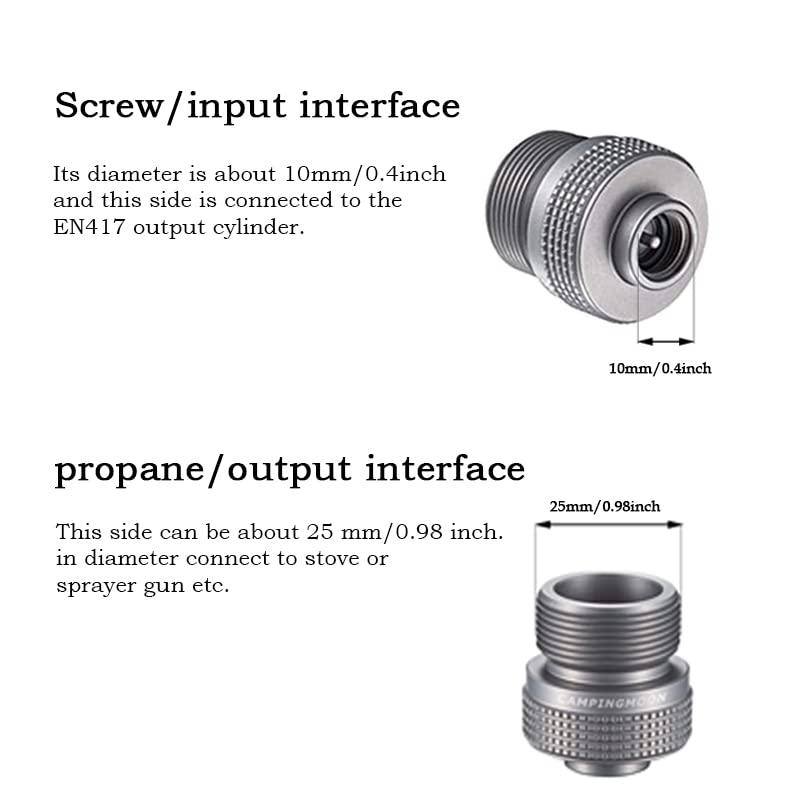 Campingmoon Camping Propane Stove Adapter, Input: En417 Lindal Valve Canister, Output: Propane Gas Stove, Camping Propane Gas Canister to 1lbs Propane Tanks/MAPP Tanks Converter. Z20