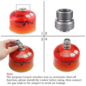 Campingmoon Camping Propane Stove Adapter, Input: En417 Lindal Valve Canister, Output: Propane Gas Stove, Camping Propane Gas Canister to 1lbs Propane Tanks/MAPP Tanks Converter. Z20