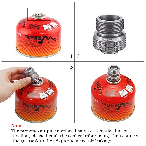 Campingmoon Camping Propane Stove Adapter, Input: En417 Lindal Valve Canister, Output: Propane Gas Stove, Camping Propane Gas Canister to 1lbs Propane Tanks/MAPP Tanks Converter. Z20