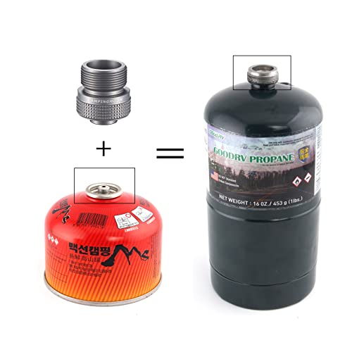 Campingmoon Camping Propane Stove Adapter, Input: En417 Lindal Valve Canister, Output: Propane Gas Stove, Camping Propane Gas Canister to 1lbs Propane Tanks/MAPP Tanks Converter. Z20