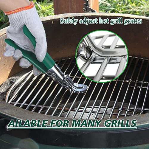 KAMaster Big Green Egg Ash Tool Set Accessories,Ash Pan+Ash Rake+Grill Grate Lifter Big Green Egg Parts,Kamado Grill Cleaning Tools for Big Green Egg,Kamado Grill Joe,Primo and Other Charcoal Grill