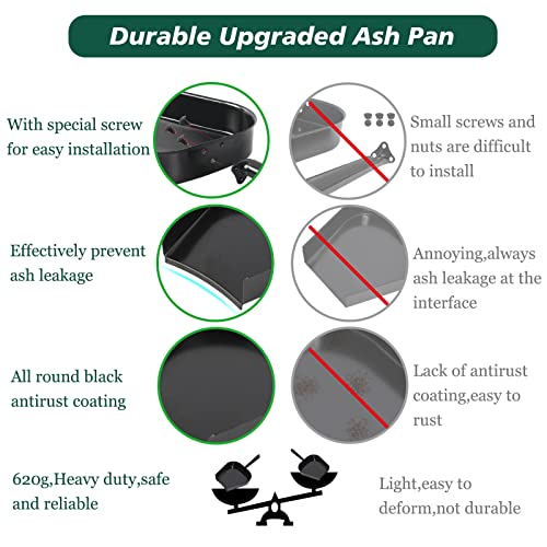 KAMaster Big Green Egg Ash Tool Set Accessories,Ash Pan+Ash Rake+Grill Grate Lifter Big Green Egg Parts,Kamado Grill Cleaning Tools for Big Green Egg,Kamado Grill Joe,Primo and Other Charcoal Grill