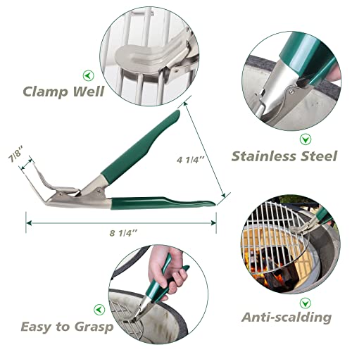 KAMaster Big Green Egg Ash Tool Set Accessories,Ash Pan+Ash Rake+Grill Grate Lifter Big Green Egg Parts,Kamado Grill Cleaning Tools for Big Green Egg,Kamado Grill Joe,Primo and Other Charcoal Grill