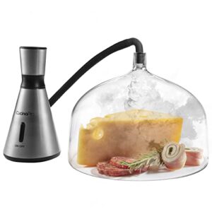 smoking gun with xl 7-1/4″ dome- hot cold portable smoker infuser kit for indoor outdoor use- smoke meat cheese cocktails faster than smoker box, large dome has greater capacity, holiday electric gift