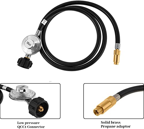 AJinTeby 6 Feet Propane Adapter Regulator and Hose for Coleman Roadtrip Grills, QCC1 Low-Pressure Regulator Connect to Propane Tank