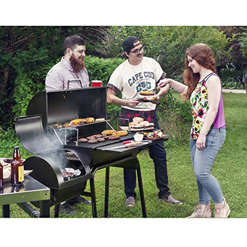 Royal Gourmet CC1830SC Charcoal Grill Offset Smoker with Cover, 811 Square Inches, Black, Outdoor Camping & Cuisinart CGS-W13 Wooden Handle Tool Set (13-Piece) , Black