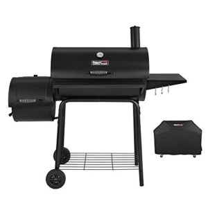 Royal Gourmet CC1830SC Charcoal Grill Offset Smoker with Cover, 811 Square Inches, Black, Outdoor Camping & Cuisinart CGS-W13 Wooden Handle Tool Set (13-Piece) , Black