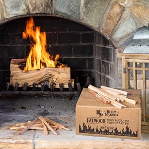 Billy Buckskin Co. 10 lb. Fatwood Fire Starter Sticks | Easy & Safe Fire Starter | Start a Fire with just 2 Sticks | Rich Lighter Pine Works in Any Weather Conditions | 10 lb. Box