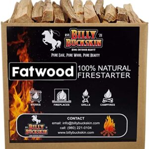 Billy Buckskin Co. 10 lb. Fatwood Fire Starter Sticks | Easy & Safe Fire Starter | Start a Fire with just 2 Sticks | Rich Lighter Pine Works in Any Weather Conditions | 10 lb. Box