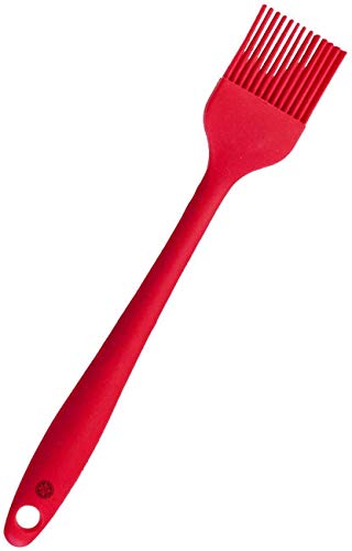 StarPack Basics Silicone Basting Brush - High Heat Resistant to 480°F, Hygienic One Piece Design, Pastry, Grill & BBQ Brush (Cherry Red)