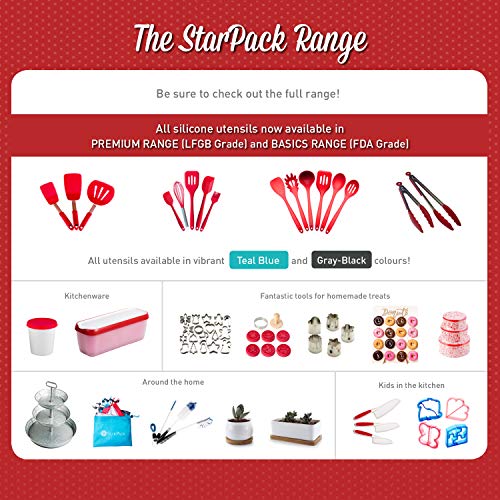 StarPack Basics Silicone Basting Brush - High Heat Resistant to 480°F, Hygienic One Piece Design, Pastry, Grill & BBQ Brush (Cherry Red)