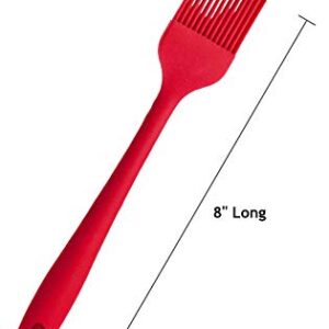 StarPack Basics Silicone Basting Brush - High Heat Resistant to 480°F, Hygienic One Piece Design, Pastry, Grill & BBQ Brush (Cherry Red)