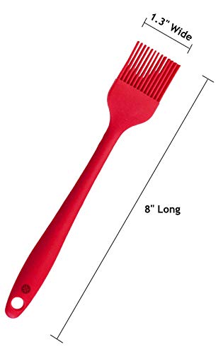 StarPack Basics Silicone Basting Brush - High Heat Resistant to 480°F, Hygienic One Piece Design, Pastry, Grill & BBQ Brush (Cherry Red)