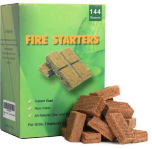 mydracas fire starter – pack of 144 charcoal fire starters,firestarter for fireplace,campfire,bbq,grill starter,quick light and odourless