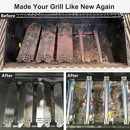 Metal Club Grill Parts Kit for Nexgrill 720-0888 720-0888N 720-0830H Gas Grills, 5-Pack Flame Tamers Heat Plates Shields & Grill Igniters & Stainless Steel Pipe Burners Replacement